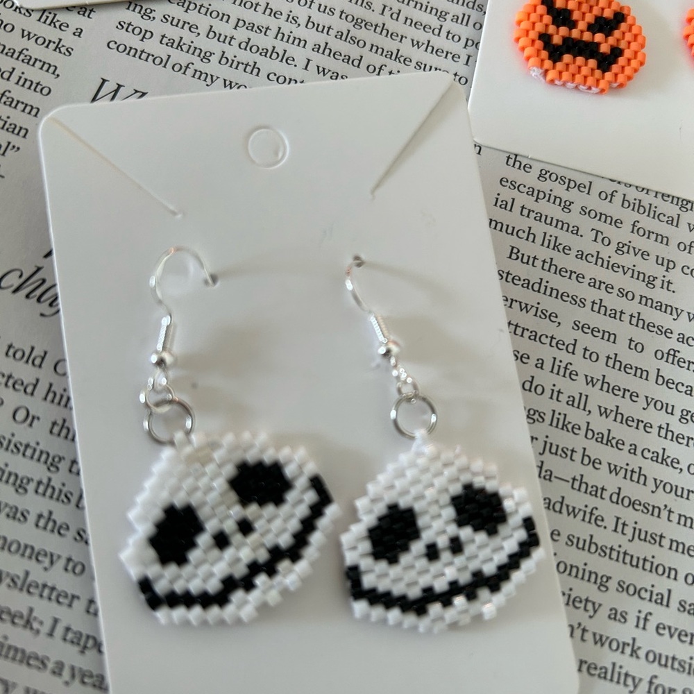 Jack Skellington beaded earrings